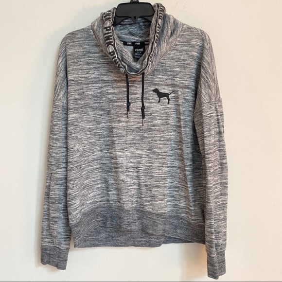PINK Victoria's Secret Tops - VS Pink oversized cowlneck heather gray sweater